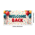 thumbnail image 3 of Welcome Back Banner for Office School Decorations with Balloons Colorful Pencils Party Supplies and Festive Backdrop for Event Celebration Classroom Decor, 3 of 4