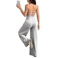 thumbnail image 3 of Women's Wide Leg Jumpsuit Sleeveless Square Neck Strappy Open Back Casual Loose Fit, 3 of 5
