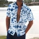 thumbnail image 2 of Men's Summer New Loose Print Short Sleeve Shirt Cardigan Beach Shirt XL, 2 of 5
