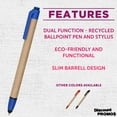 thumbnail image 2 of 10 Ballpoint Stylus Pens Pack - Recycled, Retractable - Blue, 2 of 5