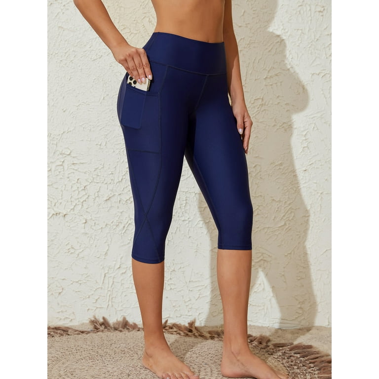 Attraco Swim Pants for Women High Waisted Swim Capris Swim Shorts