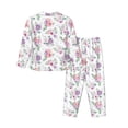 thumbnail image 2 of Goofa Rose Flower B Printed Women’s 2 Piece Pajama Set Super,Pajamas Women's Long Sleeve Sleepwear Soft Button Down Loungewear Pjs Lounge Set Nightwear-Small, 2 of 9
