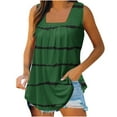 thumbnail image 2 of Wiyuqeen Trendy Gradient Color Tank tops Women Pleated Casual Flowy Blouses Classic Printed Comfy Sleeveless T-shirts Going Out Camis Tees, 2 of 5