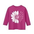 thumbnail image 3 of CCRFTGI 3/4 Length Sleeve Girls Tops Size 7 Cute Print T-Shirt Holiday Crewneck Tee Shirts Casual Fall Spring Tween Girls Clothes Hot Pink 4-5 Years, 3 of 4