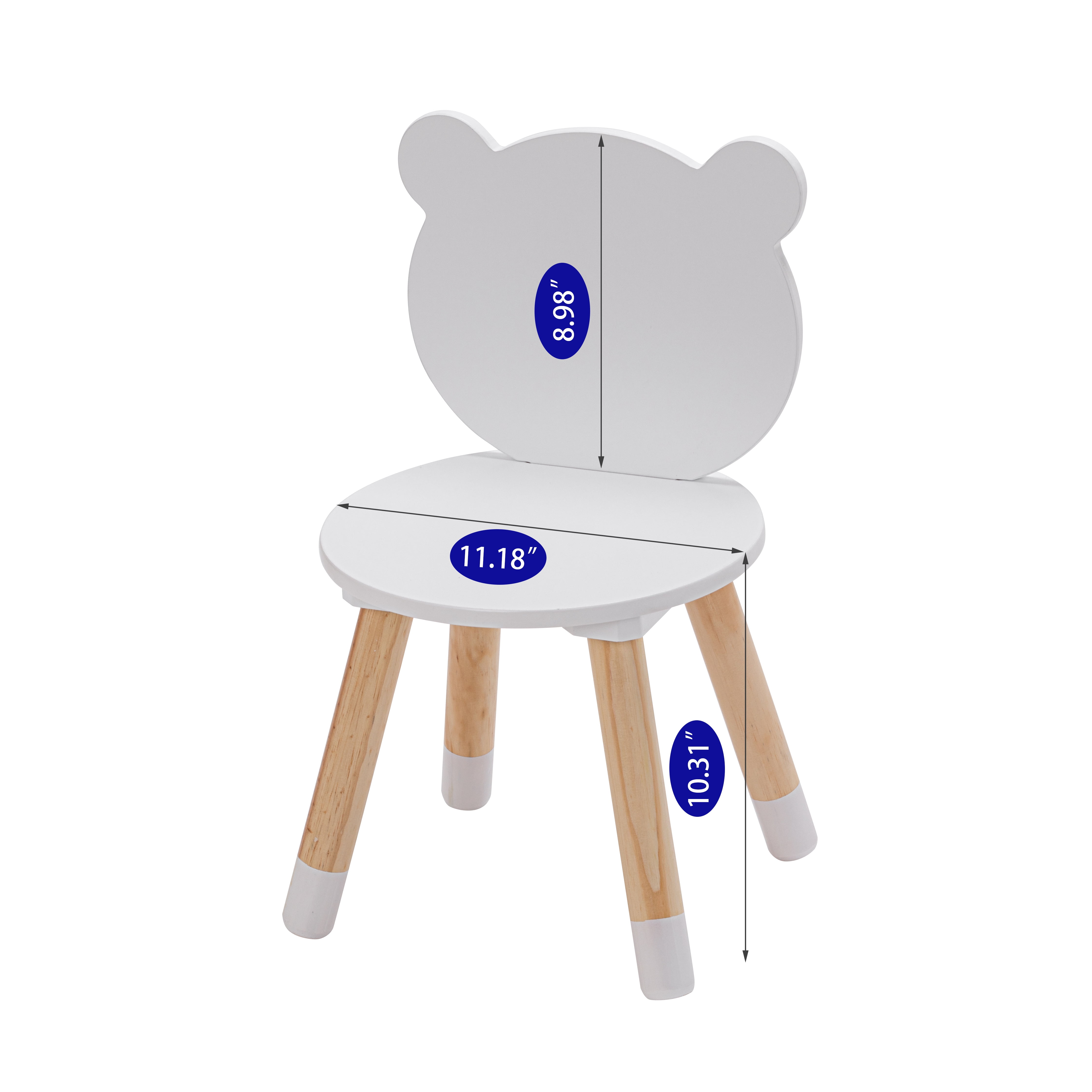 STAROUS 3-Piece Multifunction Kids Round Table and Chair Set, White