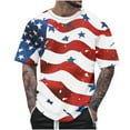 thumbnail image 2 of JXMVOJ Men's T-Shirts Flag Print Crew Neck T-Shirt Spring and Summer Casual Fashion Short Sleeve Retro Shirt Summer Top Casual Short Sleeve Shirt Tees 4 July T Shirt, 2 of 5