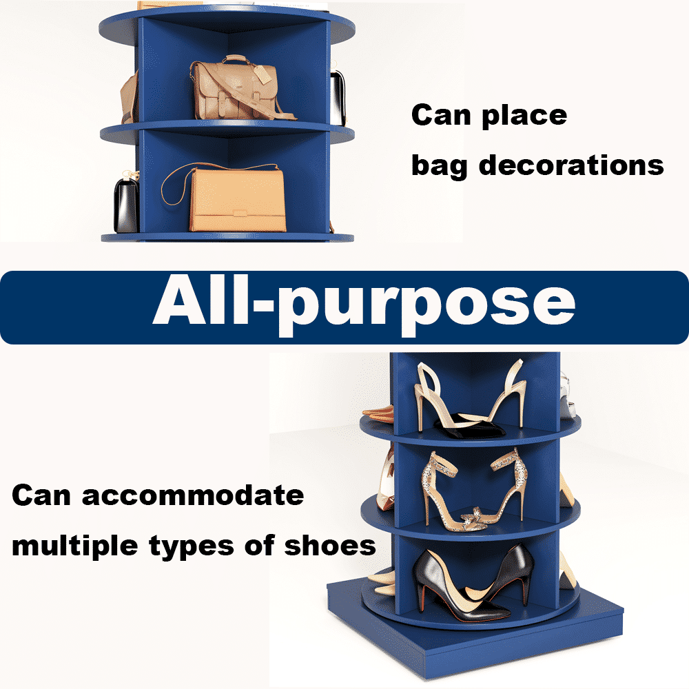7-Tier Rotating Shoe Rack Tower, Spinning Shoe Display, 360° Rotating Shoe Rack Storage Rotating Organization for Handbag Closet