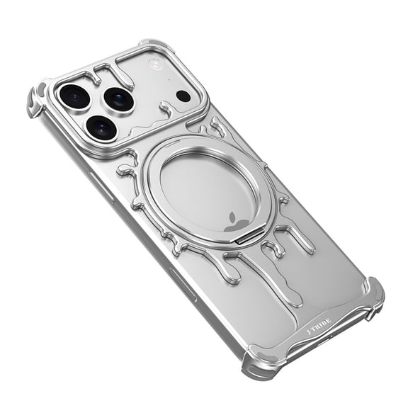 Magnetic Metal Frameless Bumper Stand Case Cover For iPhone 17 16 15 14 Pro Max & iPhone 17 16 15 14 Pro