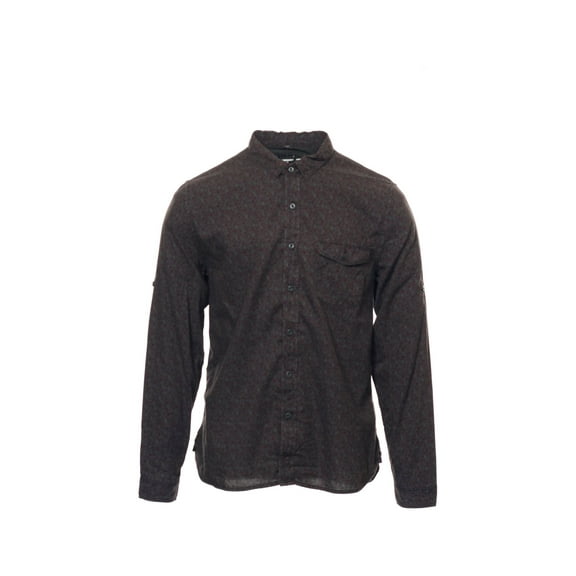 Black Canvas Men's Burgundy Floral Button Down Shirt