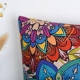 thumbnail image 2 of Boho Floral Throw Pillow Covers Set of 2 Colorful Bohemian Flower Decorative Cushions Pillowcase for Bedroom Sofa Home Decor, 20x20 Inch, Short Plush (Boho Floral 5), 2 of 6