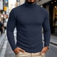 thumbnail image 2 of Men's Stretch Muscle Tshirts Turtleneck Long Sleeve Knit Tees Casual Slim Fit Basic Shirt Tops Business Casual Workwear, 2 of 7