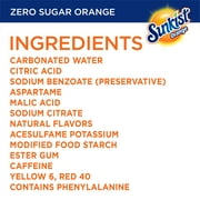 Sunkist Zero Sugar Orange Soda Pop, 12 fl oz, 12 Pack Cans