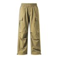 thumbnail image 5 of Coerni Boys Parachute Cargo Pants Lightweight Quick Dry Wide Leg Pants Casual Trousers Teen Spring Fall Outdoor Wear Baggy Hiking Pants, 5 of 5