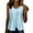 Sky Blue Womens Tank Tops, variant on Womens Cotton Linen Tank Tops Crew Neck Wide Strap Camisoles for Women Summer Sleeveless Asymmetrical Button Down Shirts