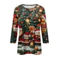thumbnail image 5 of Women's Festive Christmas Sweater with Santa Claus and Holiday Village Design, Cozy and Soft Knit Pullover, 5 of 5