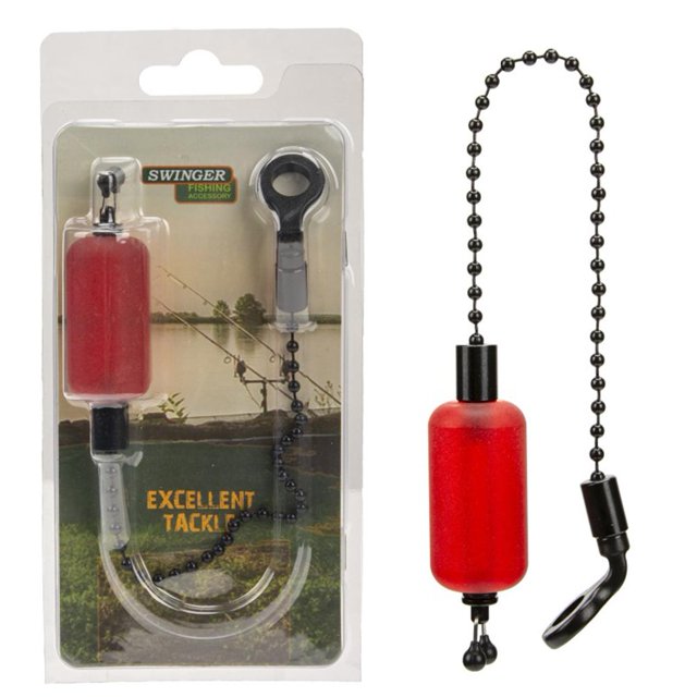 Alarma de pesca Bobina de metal Swingers sin luz para pesca con caña (rojo)