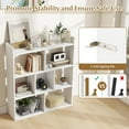 thumbnail image 6 of LOKO 7-Cube Bookcase, 4-Tier Storage Display Shelf with Anti-Tipping Kits, Freestanding Wooden Floor Standing Unit, Modern Open-Back Bookshelf for Living Room, Kids Room, Study, Office (1, White), 6 of 9