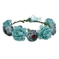 thumbnail image 2 of Vorkoi Women Rose Floral Crown Hair Wreath Leave Flower Headband with Adjustable Ribbon, 2 of 2