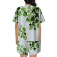 thumbnail image 6 of Fotbe Watercolor Green Leaves Print Pajama Set for Women 2 Piece Loungewear Short Sleeve Tops and Shorts Set Soft Sleepwear-Small, 6 of 7