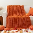 thumbnail image 4 of Battilo Burnt Orange Throw Blanket,Cozy Decorative Fall Blanket for Sofa Bed,Fall Decor,51" x 67", 4 of 9