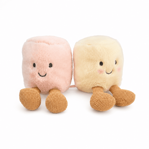 Jc Amuseables Pink and White Marshmallows Stuffed Toy, 3.5 inches