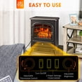 thumbnail image 2 of Pawverly 22" Electric Fireplace Heater, Freestanding Stove with Realistic LED Flames and Logs, Overheat Protection, 750W/1500W, Black, 2 of 8