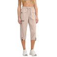 thumbnail image 3 of LIBRCLO Womens Capri Pants Drawstring Elastic Waist Cargo Pants with Pockets Summer Jogger Outdoor Sports Comfortable Trousers, 3 of 8