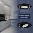 thumbnail image 3 of LUXRITE 3" Black Gimbal LED Recessed Light, 5CCT, 9W, 750LM, Dimmable CRI90 12PK, 3 of 7