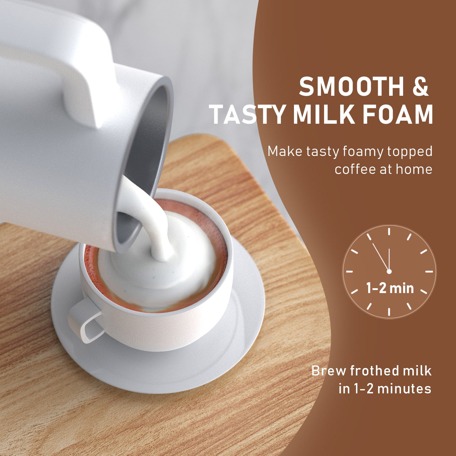 JoooDeee Milk Frother,4-in-1 Electric Milk Frother Non-Stick Steamer,Touch  Screen,Fast,Quiet,Large Capacity,Automatic Hot and Cold Foam Maker and Milk  Warmer, 10oz/300ml, 500W Easy to Clean Black 