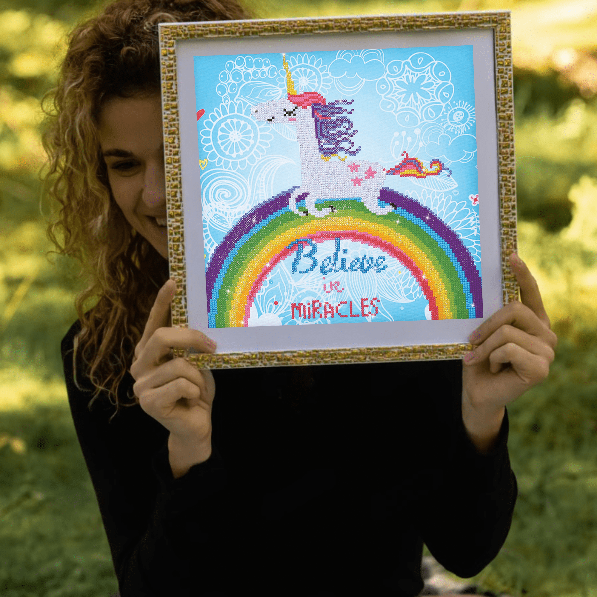 Diamond Dotz Believe in Miracles Unicorn Diamond Painting Kits for Adults - Diamond Art Kits a Relaxing Creative Craft Kit with Dotz Gems  13.8"x13.8"