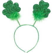 PMU St. Patrick's Day Headwear Decorations and Party Supplies - Glittered Shamrock Boppers Party Headband - Irish Costume, Party Accessory (1/pkg) Pkg/1