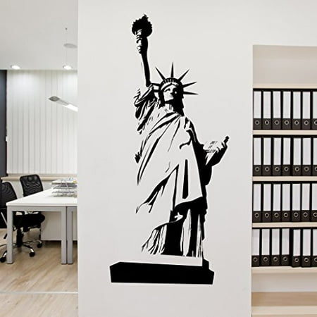 Wall Gold Statue of Liberty Wall Decal - Wall Sticker, Vinyl Wall Art, Home Decor, Wall Mural - SA3066-10in x 24in-Beige ()