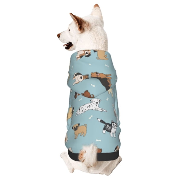 Fotbe Dog Pets Sudadera con Estampado para Perros Pequeños – Suéter con Capucha para Mascotas, Tela Suave de Forro Polar con Bolsillo-X-Small