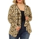 thumbnail image 1 of Women's Plus Size Leopard Print Asymmetric Open Front Fashion Cardigan Beige Snake Print 1X, 1 of 6