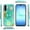 Aqua Floral & Leaves, variant on XPM for Samsung Galaxy A17 5G Phone Case, Pattern Design Hybrid with Invisible Ring Stand & Magnetic Back, Shockproof Protective Grip Cover for Galaxy A17 (Flower Bee Teal)