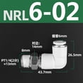 thumbnail image 2 of Junta rotativa de alta velocidad de 1 pieza NRC Roscado directamente a través de NRL Codo de 360 grados de rotación de la tráquea neumático conector rápido PC PL6 8, 2 of 7