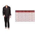 thumbnail image 2 of Mens Silk Satin Pajamas Sets Long Sleeve Button Down Tops+Pants Loungewear Plus Size, 2 of 6