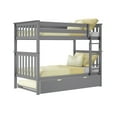 thumbnail image 3 of Max & Lily Solid Wood Twin over Twin Bunk Bed with Storage Trundle for Kids, Grey, 3 of 12