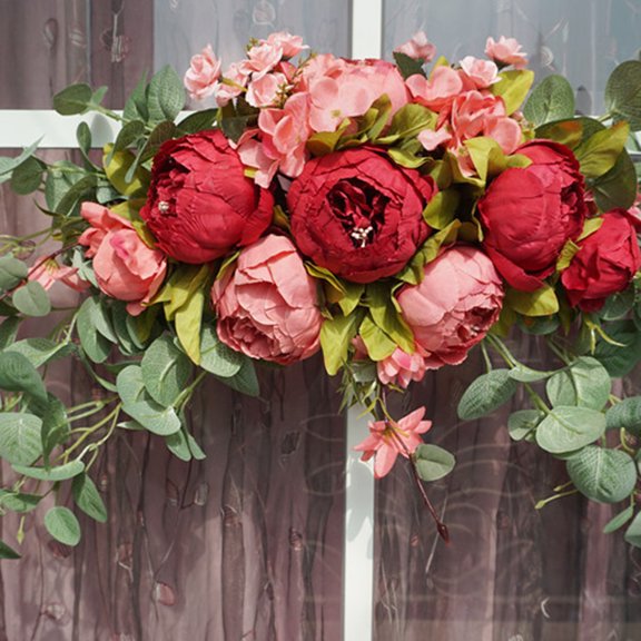 Travelwant Wreath Artificial Wreath Door Threshold Flower DIY Wedding Home Living Room Party Pendant Wall Decor Christmas Garland Gift Rose Peony Beautiful, Sturdy and Practical, and Versatile.