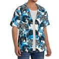 thumbnail image 2 of Susaid Sea Animal Print Men's Polo Shirts Button Down Short Sleeve Casual Summer Beach Vintage Shirts for Men-3X-Large, 2 of 5