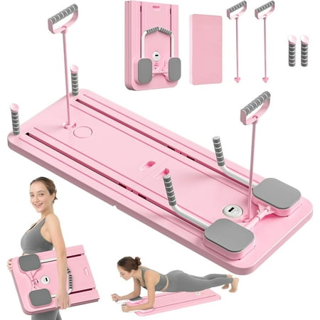 5 in 1 Foldable Pilates Sliding Board, Multi-Purpose Portable Pilates Reformer Set, Core Workout Training Equipment for Home Gym Indoor Fitness Exercise