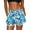 Blue, variant on Women's High Waisted Stretchy Denim Bermuda Shorts for G Summer Floral Beach Board Swim Trunks Summer Flowy Shorts with Pockets S-2XL
