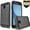 Black, variant on Samsung Galaxy J3 Star/Express Prime 3/J3 Achieve/J3 2018/Amp Prime 3/Galaxy J3V 2018 Phone Case, With [HD Screen Protector]Dual Layers ShockProof Phone Cases Cover (Mandal Flower)