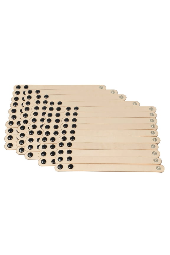 50 Pack Adjustable Leather Bracelets 5-8 Inch - Bulk Sale Vegetable Tanned Leather BraceltsTooling Ready-Made in USA by Pitka Leather