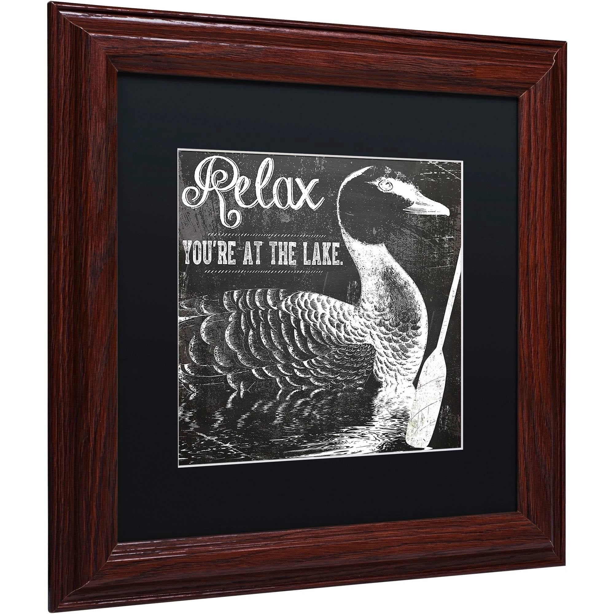 Trademark Fine Art "Lake House IV" Canvas Art by Color Bakery Black Matte, Wood Frame