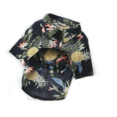 Tinyimills Pet Summer Printed Shirt, Dog Thin Short Sleeves Costume Pineapple Pattern,