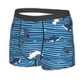 thumbnail image 2 of Bingfone Sharks On White Blue Striped Men'S Underwear - Casual Stretch Boxer Briefs-Large, 2 of 9