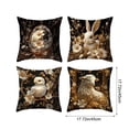 thumbnail image 3 of Paquete de 4 fundas de almohada con adorables animales | Fundas de cojín para sofá con bordado flocado | Fundas decorativas multicolores de 45 x 45 cm para el hogar, la cama, el sofá y la decoración, 3 of 6