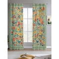 thumbnail image 2 of Boho Green Flowers Sheer Curtains 84 Inch Length 2 Panels Set for Living Room/Bedroom, Spring Abstract Watercolor Floral Leaf Kitchen Curtains Grommet Semi-Sheer Curtains Window Treatments 52"x84"x2, 2 of 7
