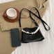 thumbnail image 1 of Bolsos cruzados para mujer Cuero de PU Cadena de perlas brillantes Bolsos tipo cubo para mujer (Negro) Ndcxsfigh Para Estrenar, 1 of 8